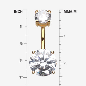 Detail View 1 of Colorline Gem Prong Sparkle Belly Button Ring-Clear Gem